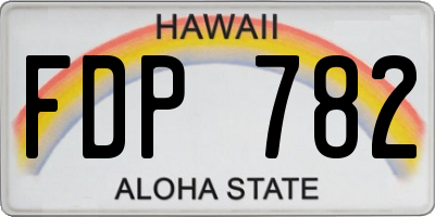 HI license plate FDP782