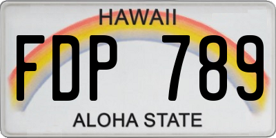 HI license plate FDP789