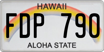 HI license plate FDP790