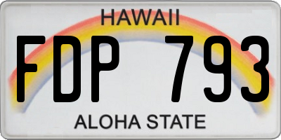 HI license plate FDP793