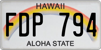 HI license plate FDP794