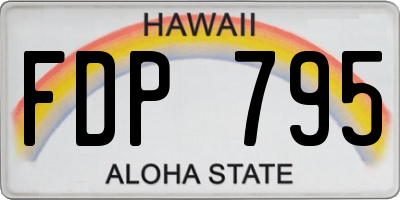 HI license plate FDP795