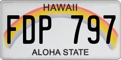 HI license plate FDP797
