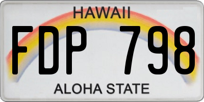 HI license plate FDP798