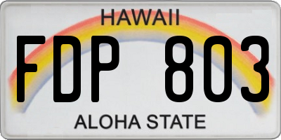 HI license plate FDP803