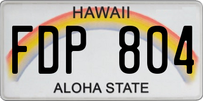 HI license plate FDP804
