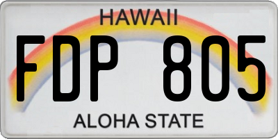 HI license plate FDP805