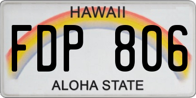 HI license plate FDP806