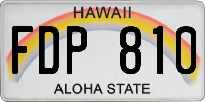 HI license plate FDP810