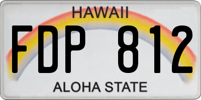HI license plate FDP812