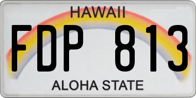 HI license plate FDP813