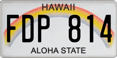 HI license plate FDP814