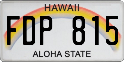 HI license plate FDP815