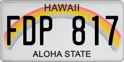 HI license plate FDP817