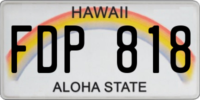 HI license plate FDP818