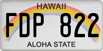 HI license plate FDP822