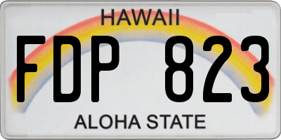 HI license plate FDP823