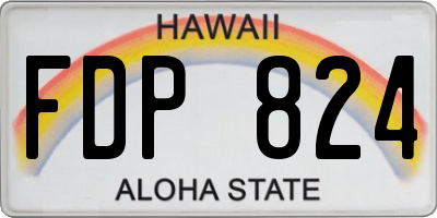 HI license plate FDP824