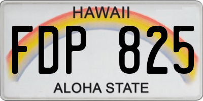 HI license plate FDP825