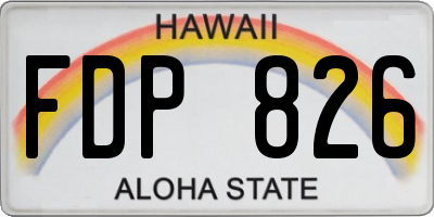 HI license plate FDP826