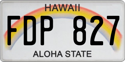 HI license plate FDP827