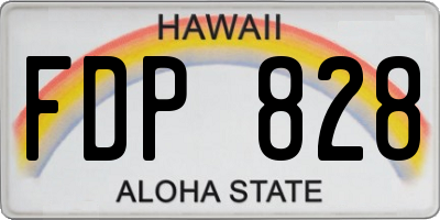 HI license plate FDP828