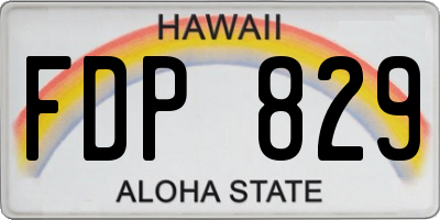 HI license plate FDP829