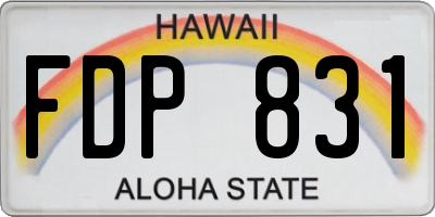 HI license plate FDP831