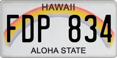 HI license plate FDP834