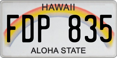 HI license plate FDP835