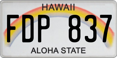 HI license plate FDP837