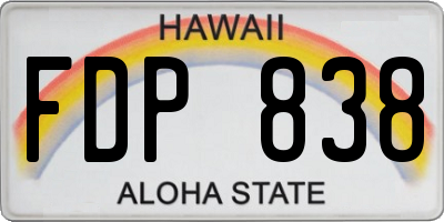 HI license plate FDP838