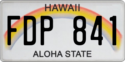 HI license plate FDP841