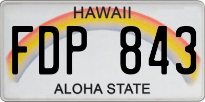 HI license plate FDP843