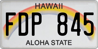 HI license plate FDP845
