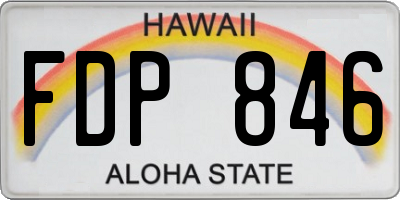 HI license plate FDP846