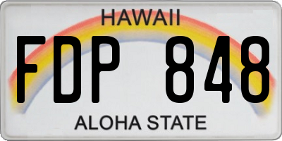 HI license plate FDP848