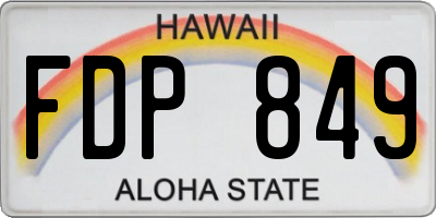 HI license plate FDP849