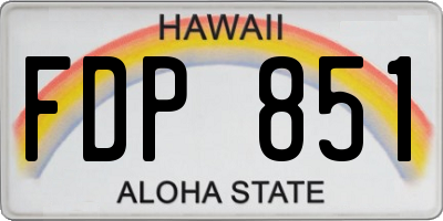 HI license plate FDP851