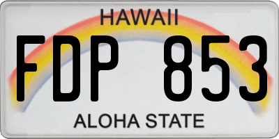 HI license plate FDP853
