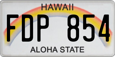 HI license plate FDP854