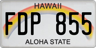 HI license plate FDP855