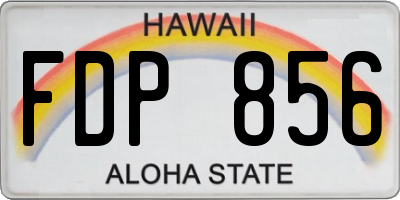 HI license plate FDP856