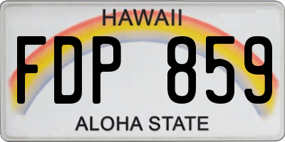 HI license plate FDP859