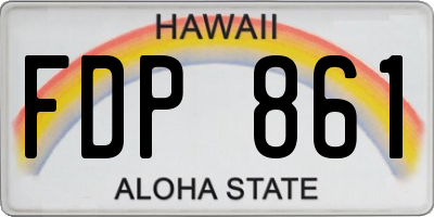 HI license plate FDP861