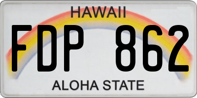 HI license plate FDP862