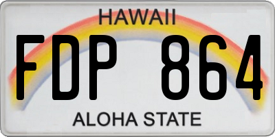 HI license plate FDP864