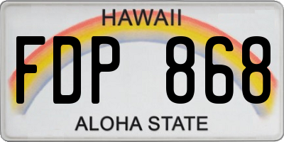 HI license plate FDP868