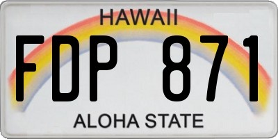 HI license plate FDP871