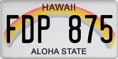 HI license plate FDP875